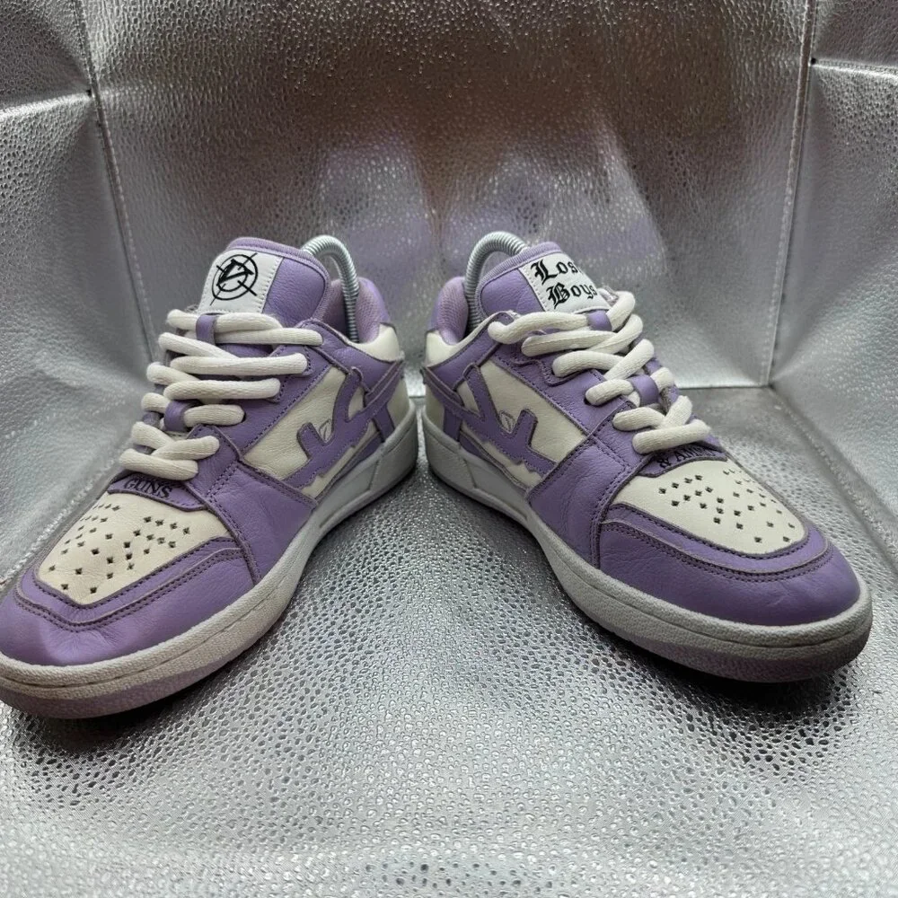 Size 4.5 Lost Boys x Vicinity Mens‎ Purple White Low Top Athletic Sneakers